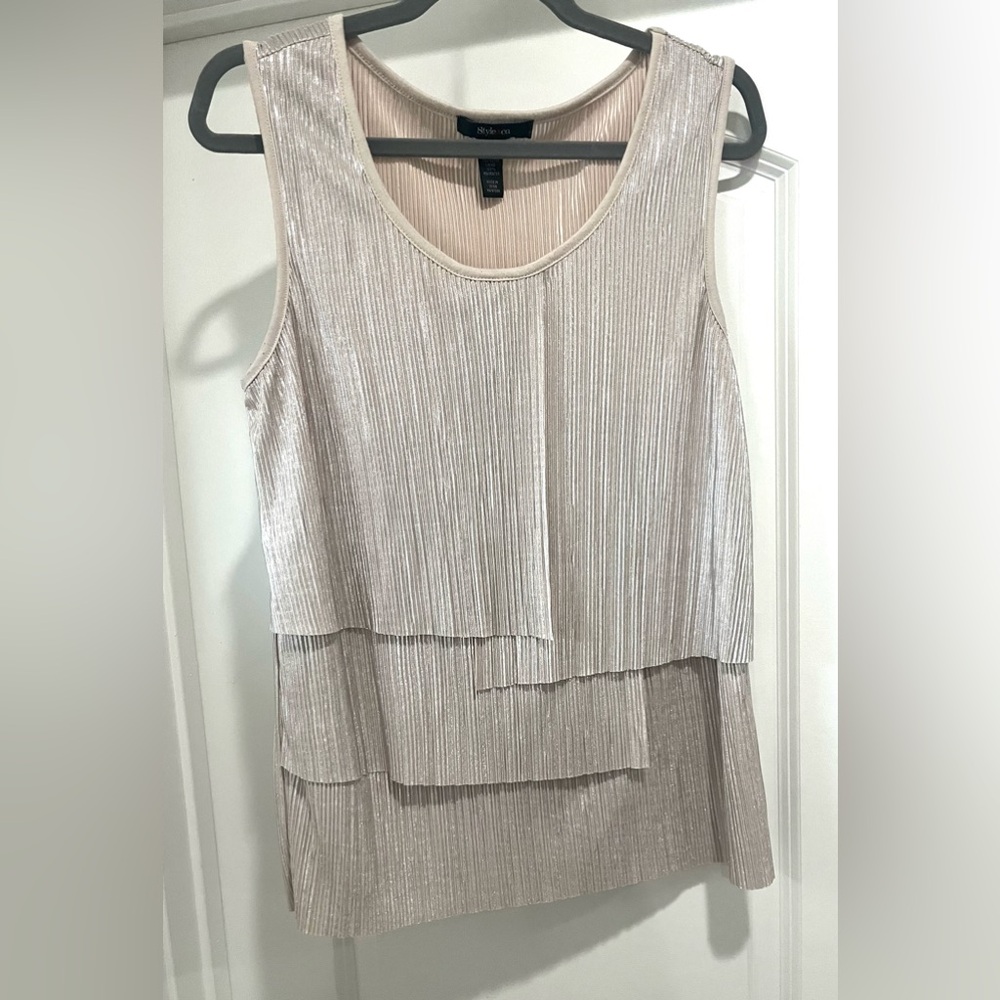 Style&Co Champagne layered top
